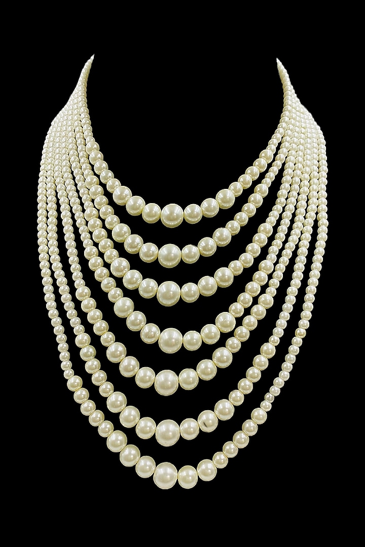 White Shell Pearl Layered Necklace by Jovi Jewels at Pernia's Pop Up Shop