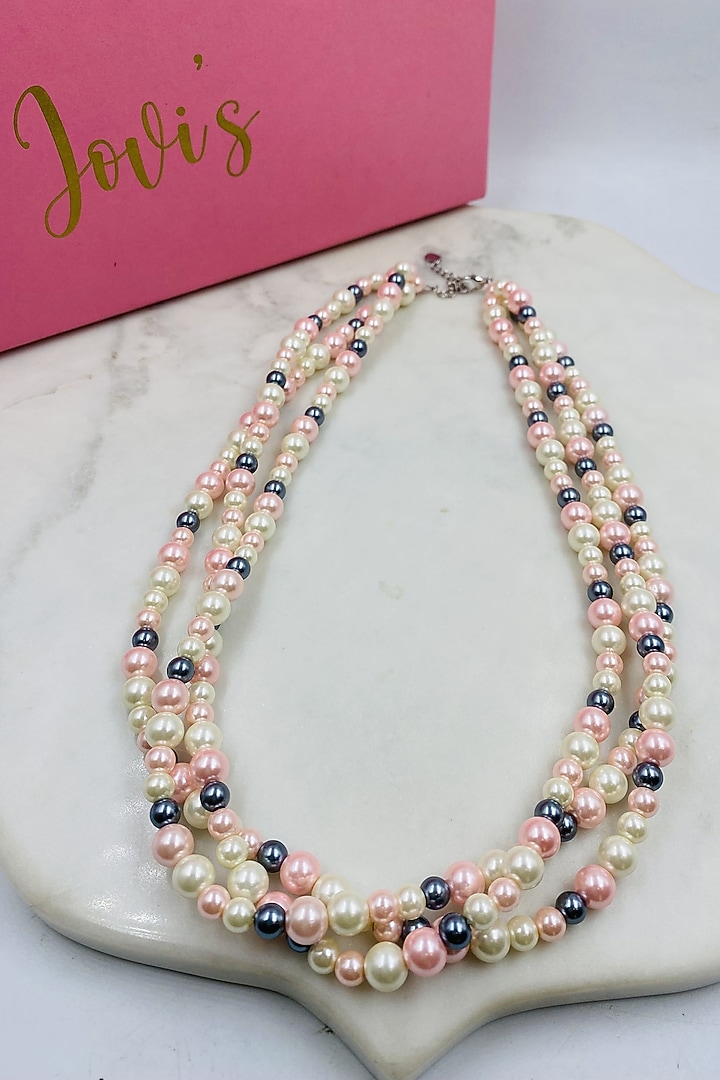 Multi-Colored Shell Pearl Layered Necklace by Jovi Jewels at Pernia's Pop Up Shop