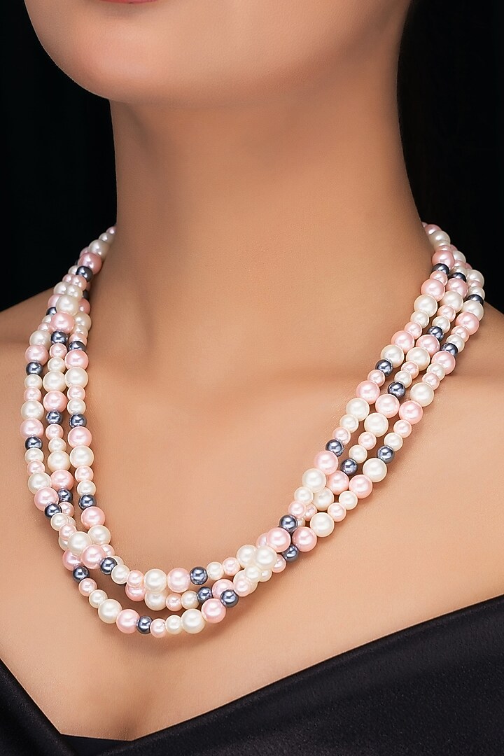 Multi-Colored Shell Pearl Layered Necklace by Jovi Jewels at Pernia's Pop Up Shop