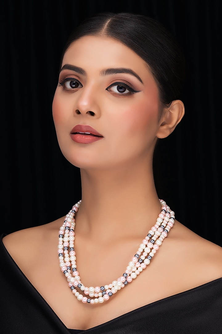 Multi-Colored Shell Pearl Layered Necklace by Jovi Jewels at Pernia's Pop Up Shop