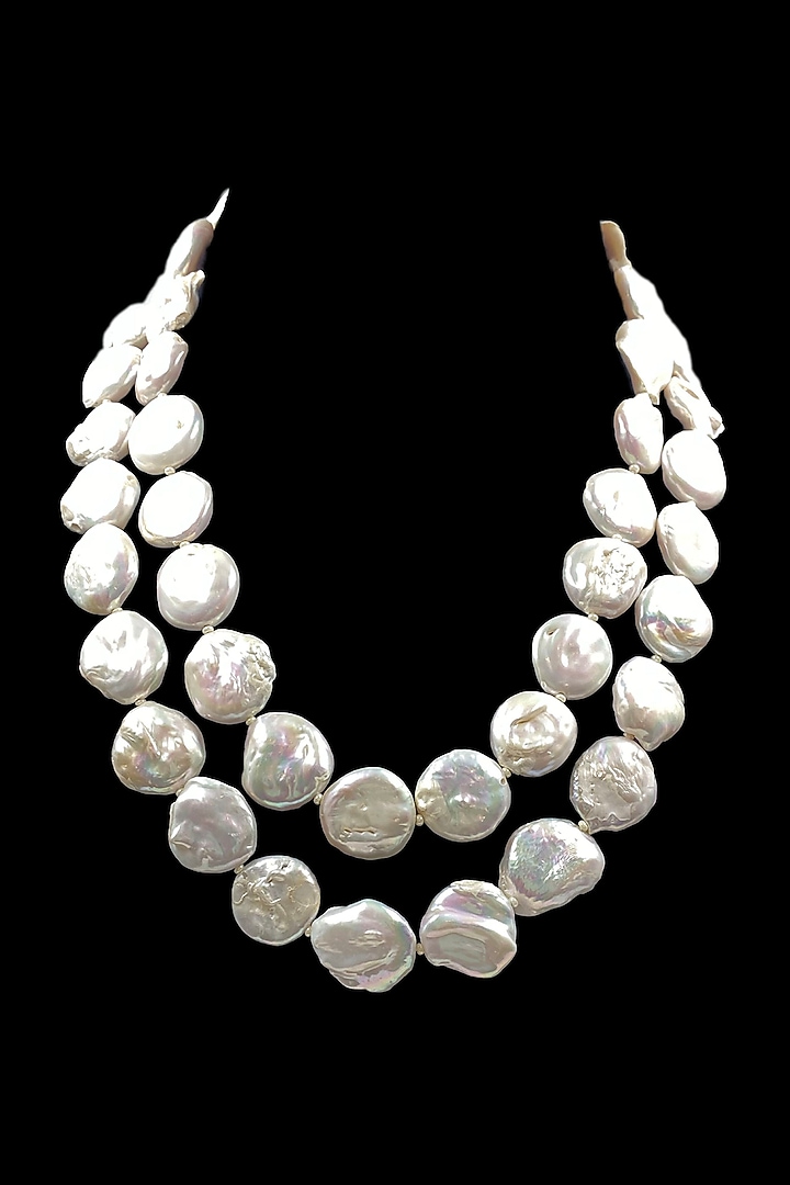 White Freshwater Pearl Layered Necklace by Jovi Jewels at Pernia's Pop Up Shop