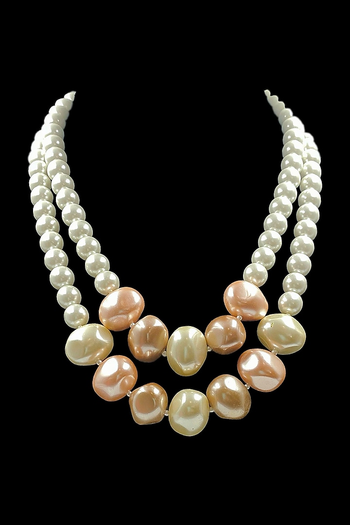 White Shell Pearl Layered Necklace by Jovi Jewels at Pernia's Pop Up Shop