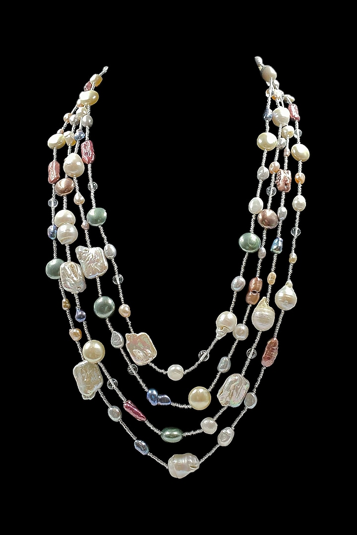 Multi-Colored Freshwater Pearl Layered Necklace by Jovi Jewels at Pernia's Pop Up Shop