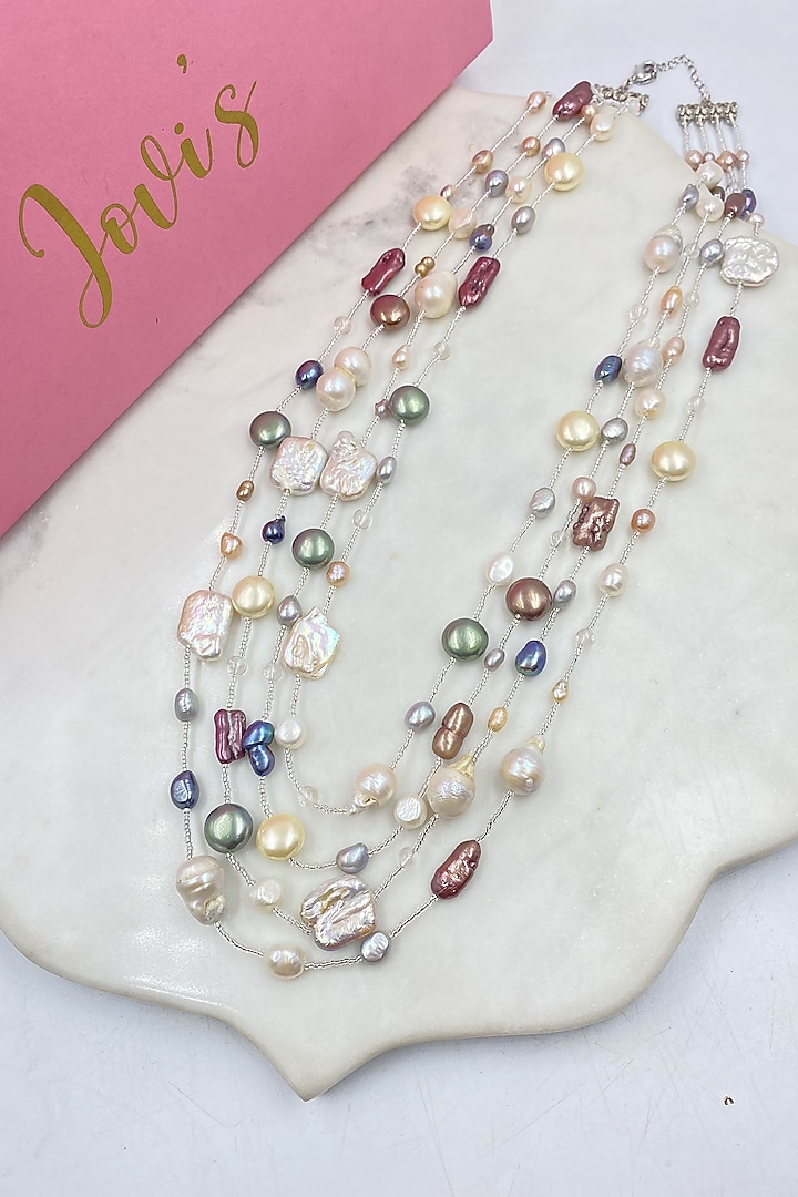 Multi-Colored Freshwater Pearl Layered Necklace by Jovi Jewels at Pernia's Pop Up Shop