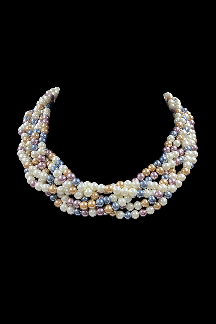 Multi-Colored Shell Pearl Twisted Choker Necklace by Jovi Jewels at Pernia's Pop Up Shop
