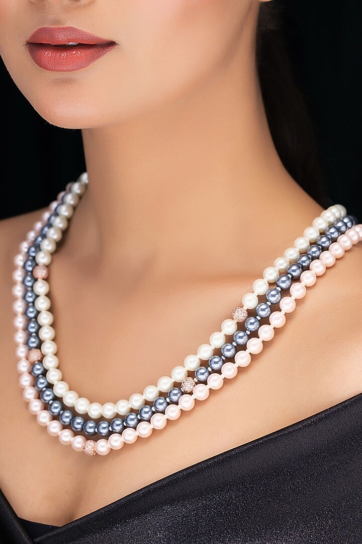 Multi-Colored Shell Pearl Long Necklace by Jovi Jewels at Pernia's Pop Up Shop