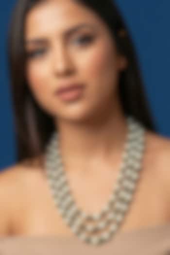 White Shell Pearl & Hydro Stone Long Necklace by Jovi Jewels at Pernia's Pop Up Shop