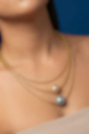 White Shell Pearl Layered Necklace by Jovi Jewels at Pernia's Pop Up Shop