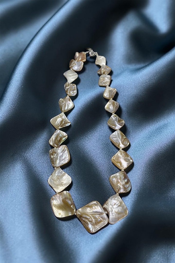 White Mother Of Pearl Necklace by Jovi Jewels at Pernia's Pop Up Shop