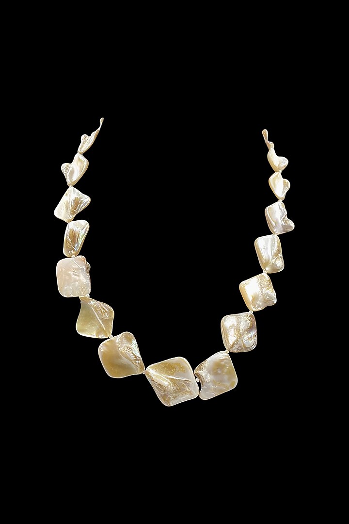 White Mother Of Pearl Necklace by Jovi Jewels at Pernia's Pop Up Shop