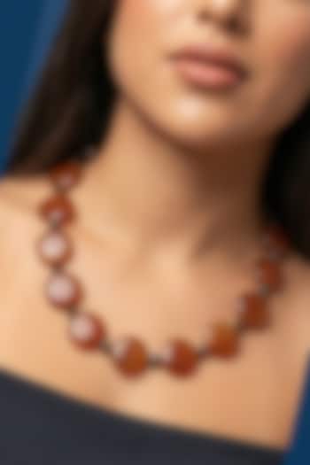 Red Coin Beaded Necklace by Jovi Jewels at Pernia's Pop Up Shop