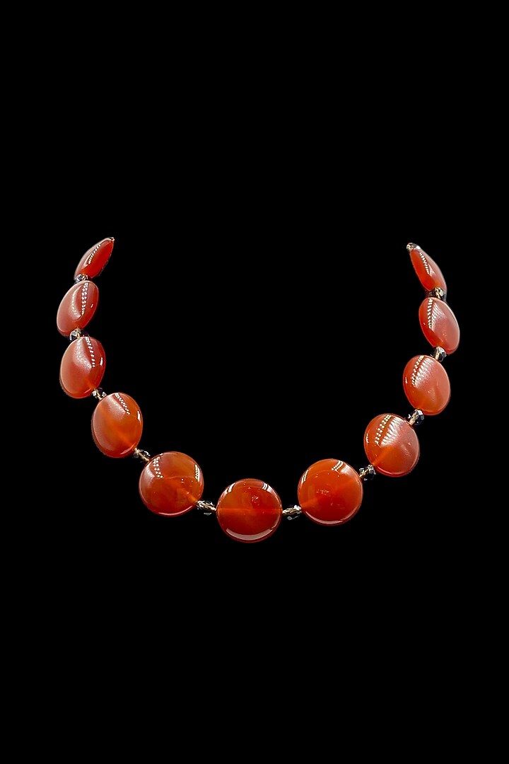 Red Coin Beaded Necklace by Jovi Jewels at Pernia's Pop Up Shop