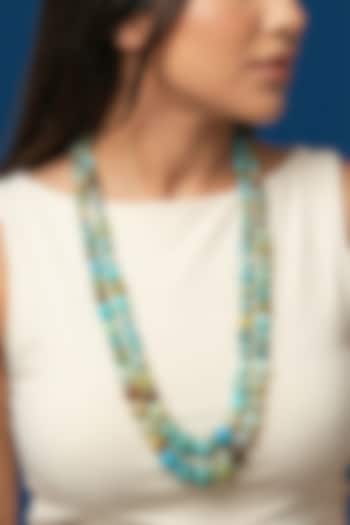 Blue Beaded Layered Necklace by Jovi Jewels at Pernia's Pop Up Shop