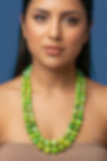 Green Beaded Layered Necklace by Jovi Jewels at Pernia's Pop Up Shop