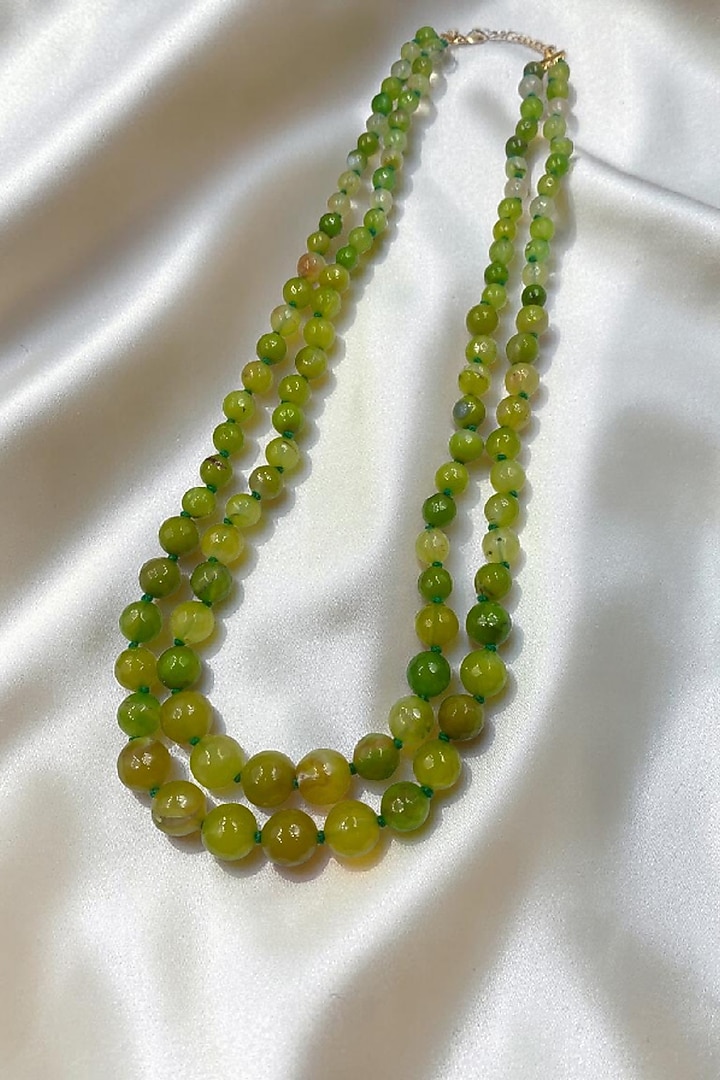 Green Beaded Layered Necklace by Jovi Jewels at Pernia's Pop Up Shop
