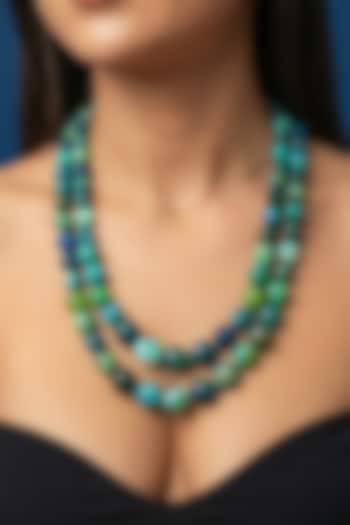 Dark Blue Beaded Layered Necklace by Jovi Jewels at Pernia's Pop Up Shop