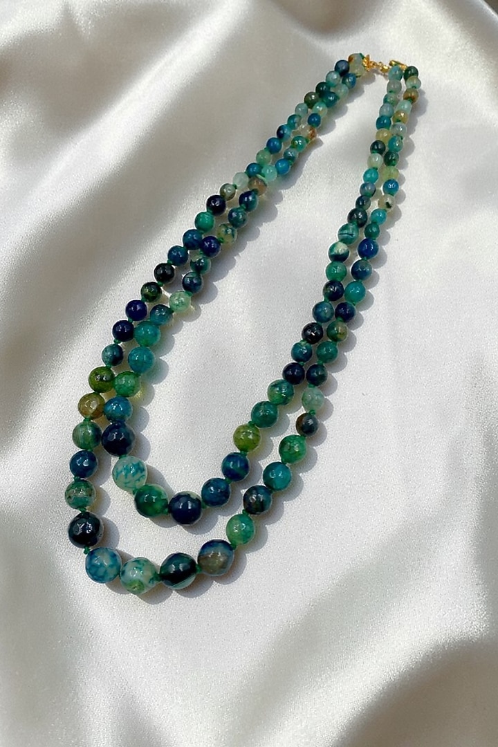 Dark Blue Beaded Layered Necklace by Jovi Jewels at Pernia's Pop Up Shop