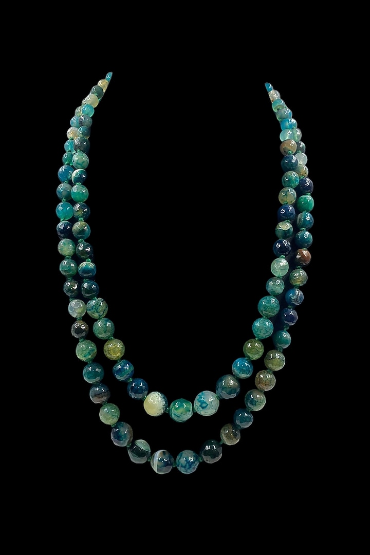 Dark Blue Beaded Layered Necklace by Jovi Jewels at Pernia's Pop Up Shop