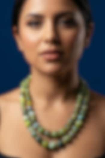 Yellow Beaded Layered Necklace by Jovi Jewels at Pernia's Pop Up Shop