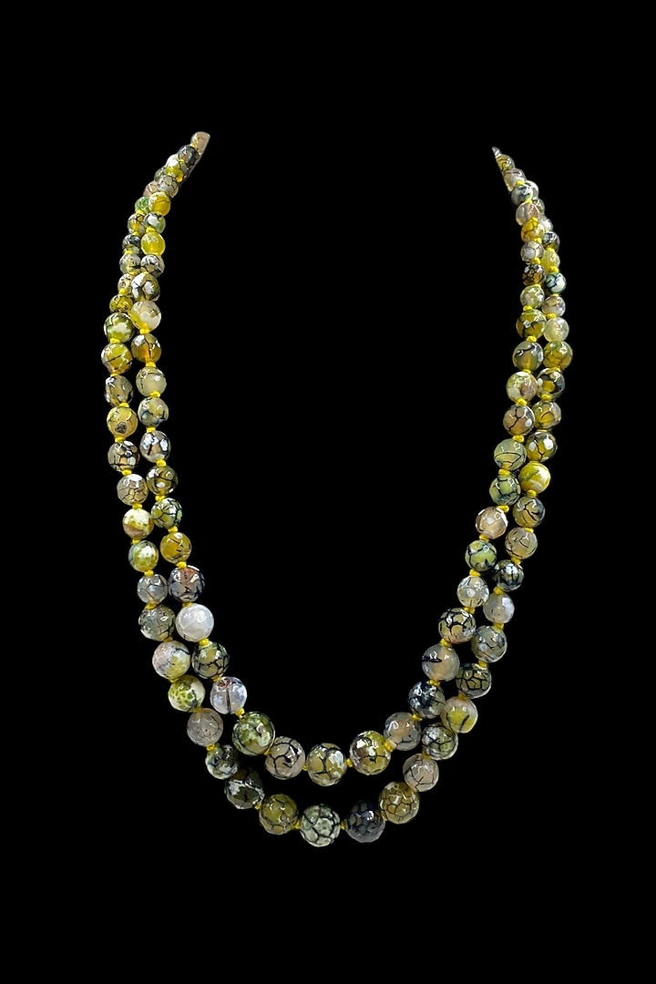 Yellow Beaded Layered Necklace by Jovi Jewels at Pernia's Pop Up Shop