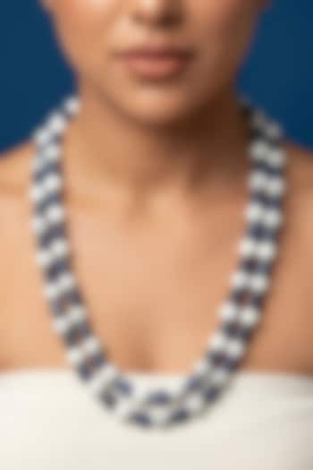 Grey Agate & Quartz Stone Layered Necklace by Jovi Jewels at Pernia's Pop Up Shop