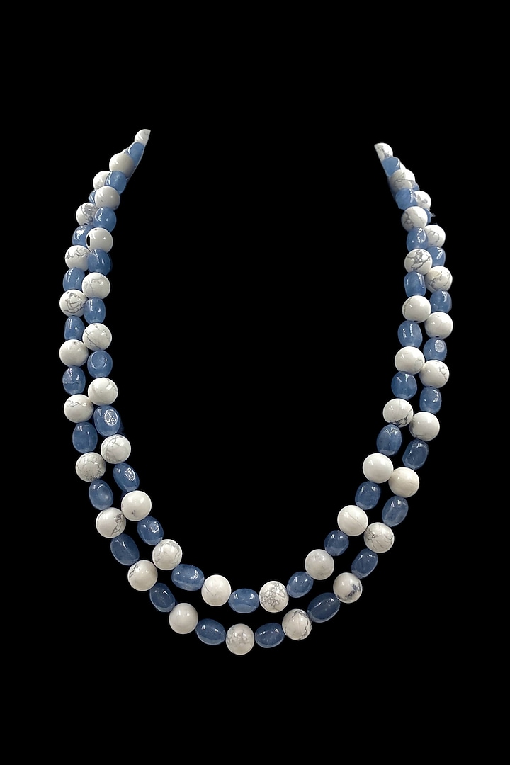 Grey Agate & Quartz Stone Layered Necklace by Jovi Jewels at Pernia's Pop Up Shop