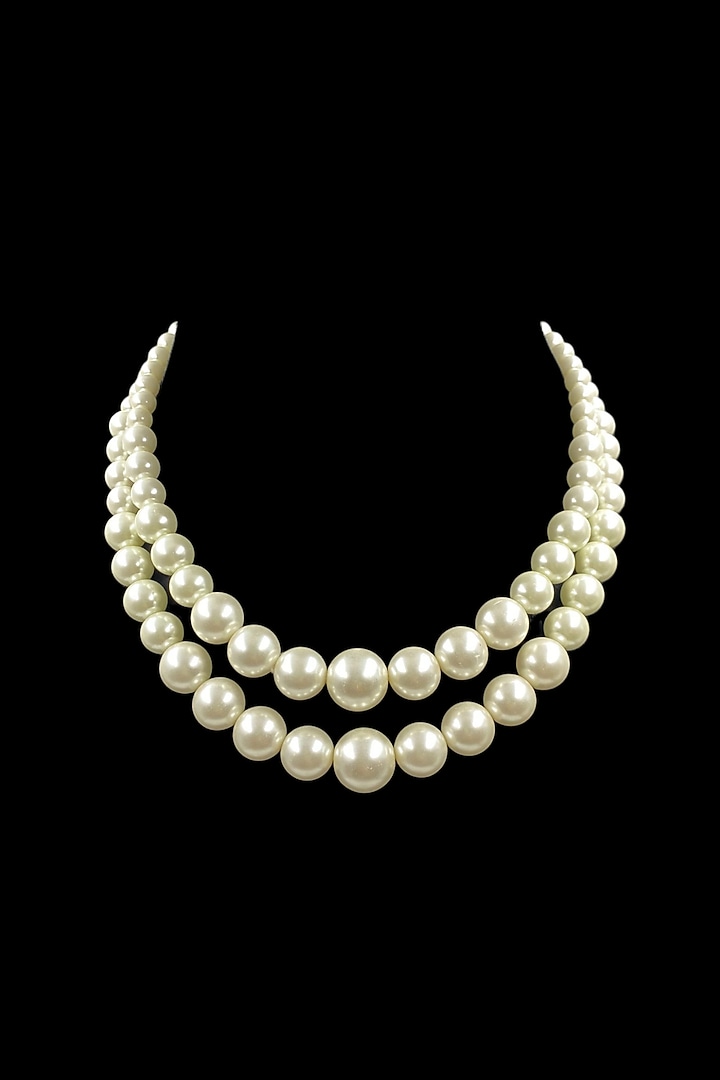 White Shell Pearl Layered Necklace by Jovi Jewels at Pernia's Pop Up Shop