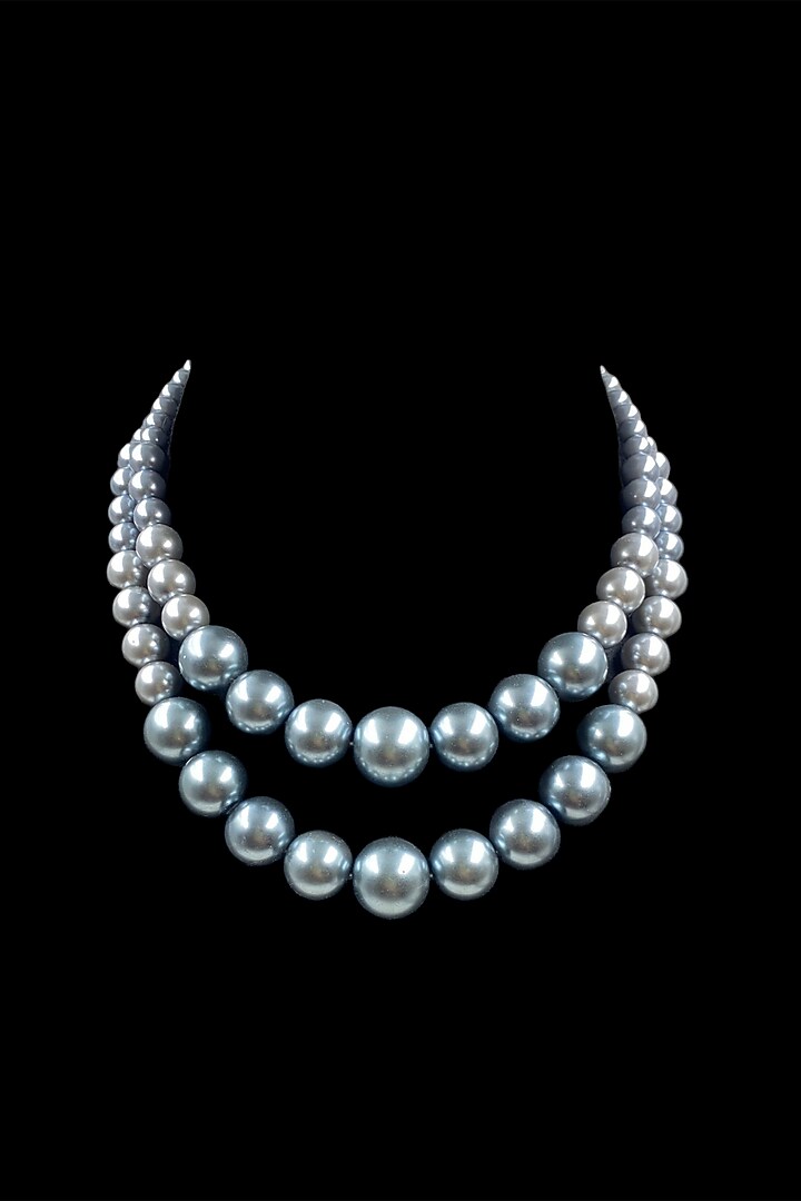 Grey Shell Pearl Layered Necklace by Jovi Jewels at Pernia's Pop Up Shop