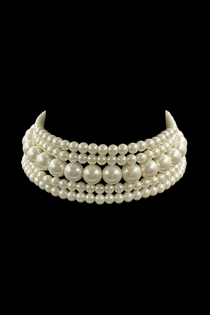 White Shell Pearl Choker Necklace by Jovi Jewels at Pernia's Pop Up Shop