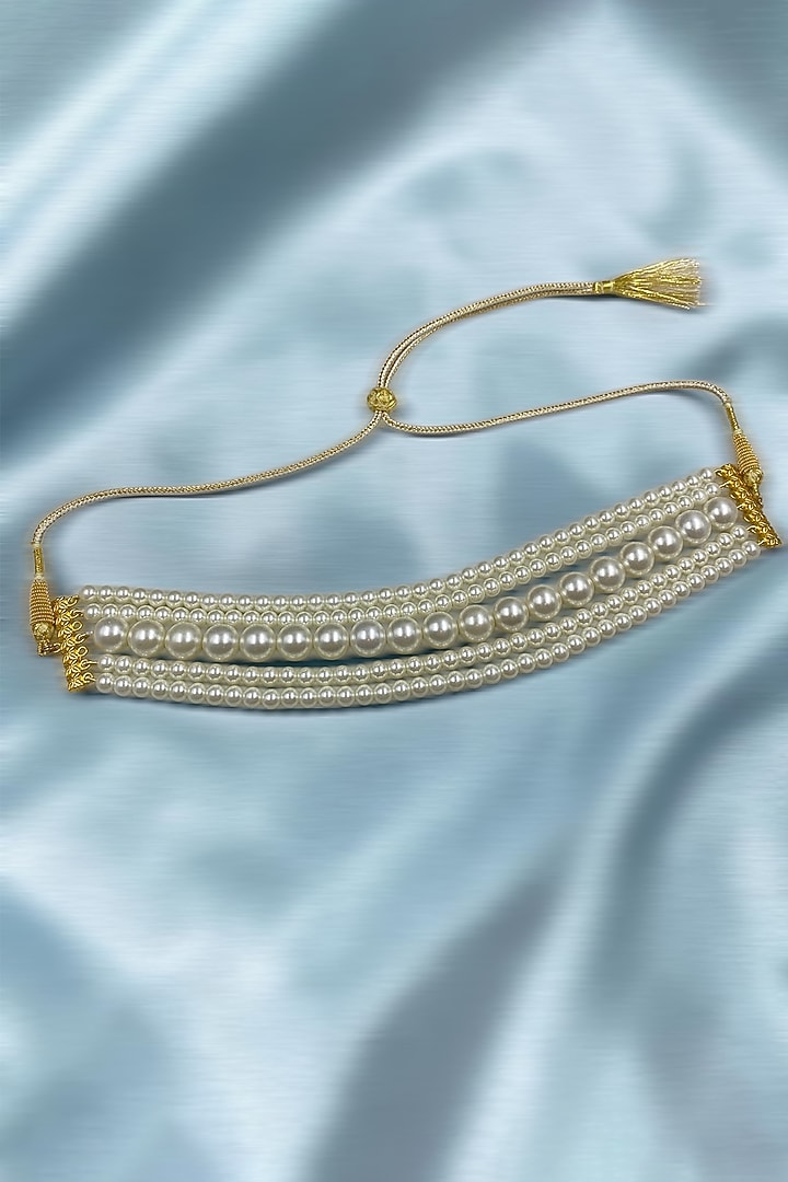 White Shell Pearl Choker Necklace by Jovi Jewels at Pernia's Pop Up Shop