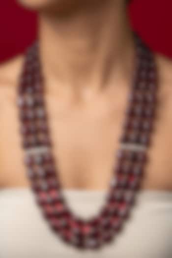 Red Quartz Stone Layered Necklace by Jovi Jewels at Pernia's Pop Up Shop
