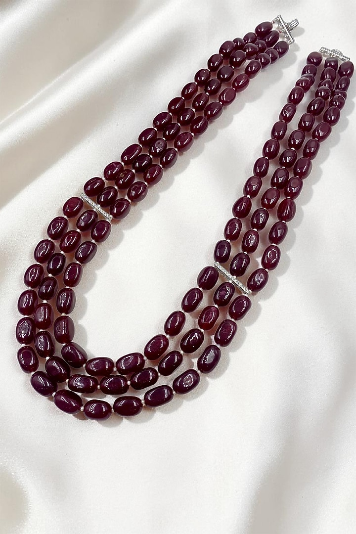 Red Quartz Stone Layered Necklace by Jovi Jewels at Pernia's Pop Up Shop