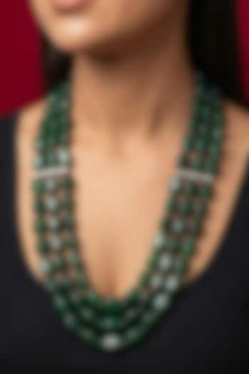 Green Quartz Stone Layered Necklace by Jovi Jewels at Pernia's Pop Up Shop