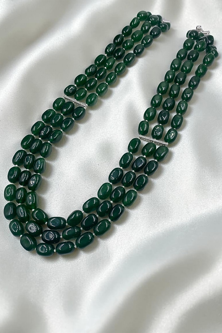 Green Quartz Stone Layered Necklace by Jovi Jewels at Pernia's Pop Up Shop