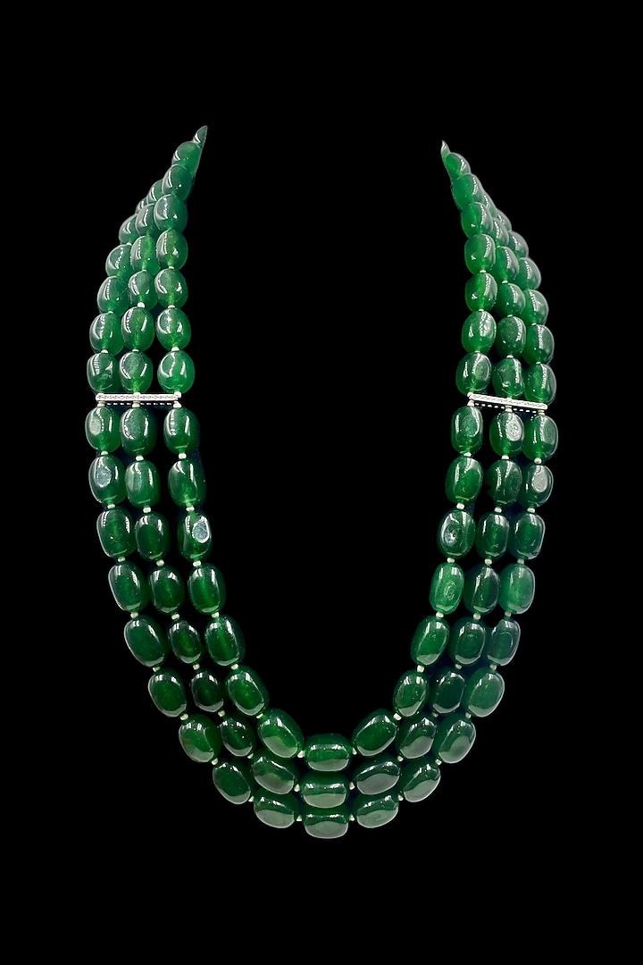 Green Quartz Stone Layered Necklace by Jovi Jewels at Pernia's Pop Up Shop
