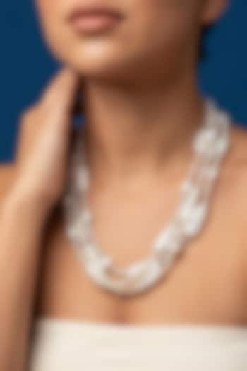 White Freshwater Pearl Layered Necklace by Jovi Jewels at Pernia's Pop Up Shop