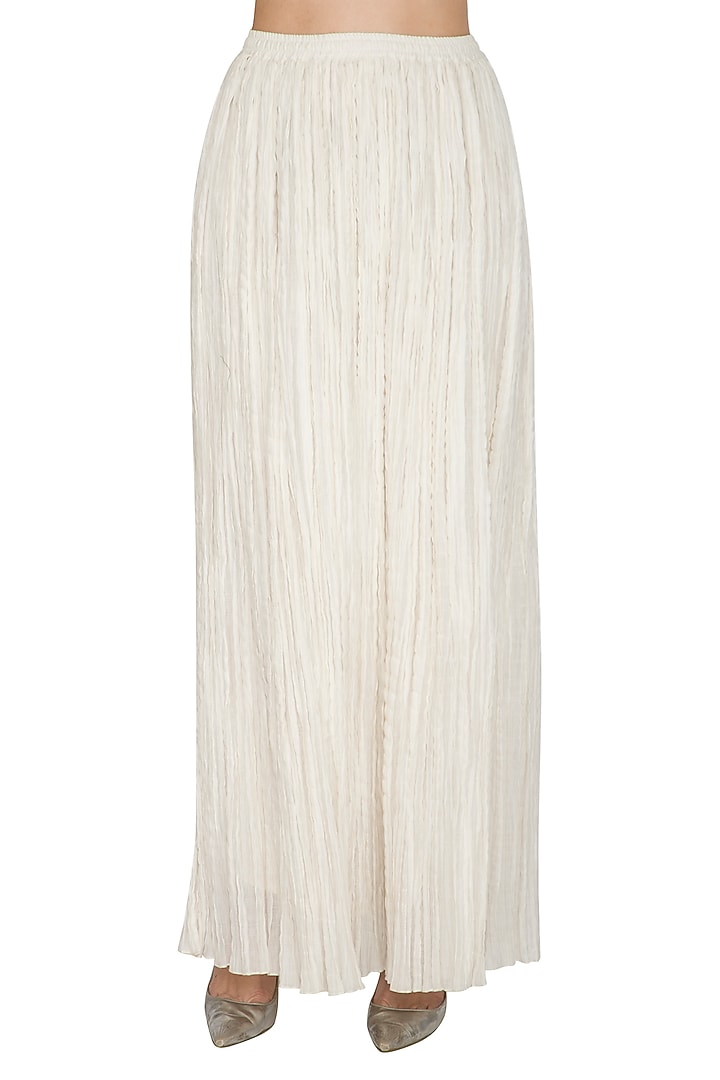 Cream Embroidered Kurta Set by Joy Mitra at Pernia's Pop Up Shop