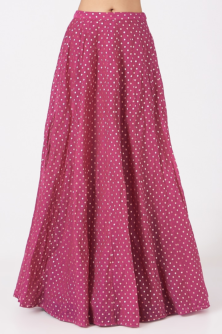Dark Pink Embroidered Kurta Set by Joy Mitra at Pernia's Pop Up Shop