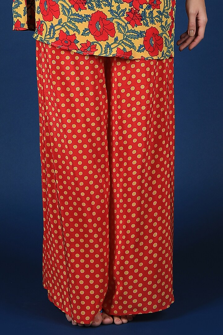 Multi-Colored & Red Floral Printed Co-Ord Set by JOY at Pernia's Pop Up Shop