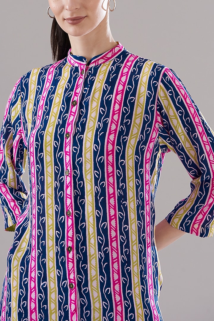 Multi-Colored Pure Silk Crepe Printed Vacation Dress by JOY at Pernia's Pop Up Shop
