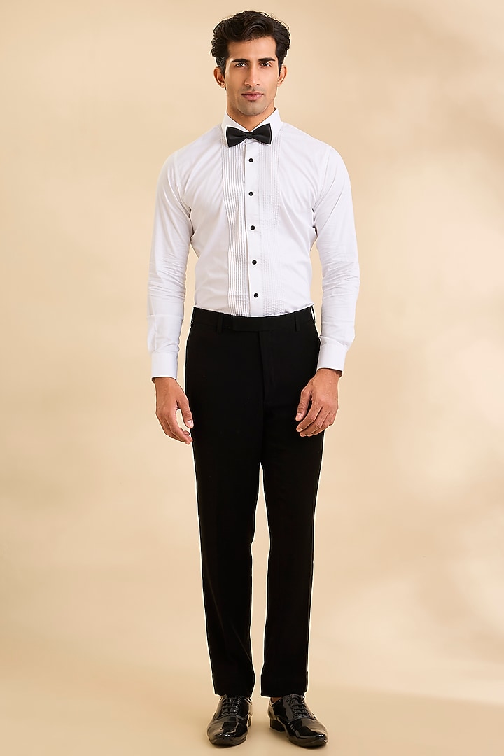 Black Suiting Fabric Tuxedo Set by Sarab Khanijou at Pernia's Pop Up Shop
