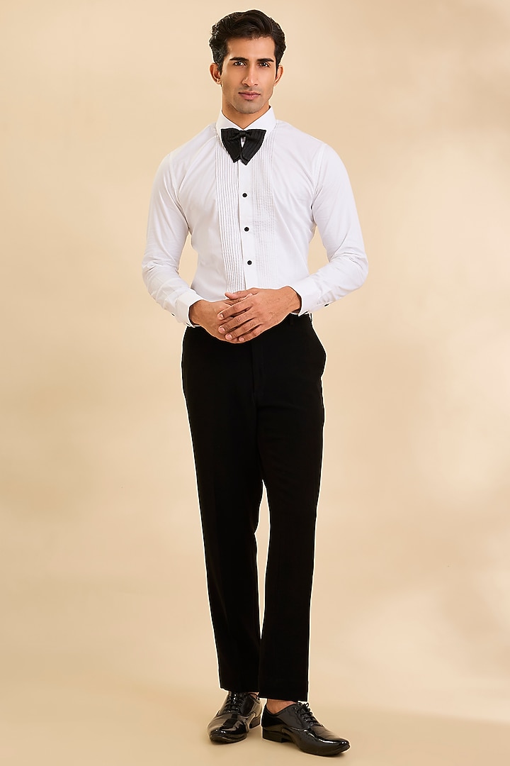 Black Suiting Fabric Tuxedo Set by Sarab Khanijou at Pernia's Pop Up Shop