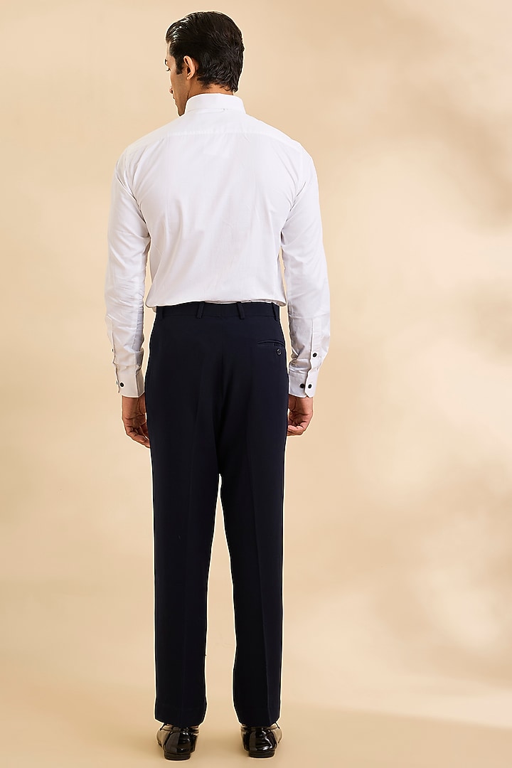 Midnight Blue Suiting Fabric Tuxedo Set by Sarab Khanijou at Pernia's Pop Up Shop