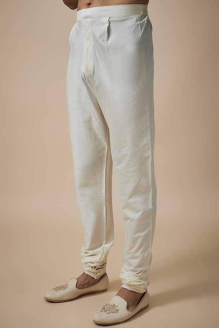 Ivory Organza & Silk Embroidered Groom Sherwani Set by Sarab Khanijou at Pernia's Pop Up Shop