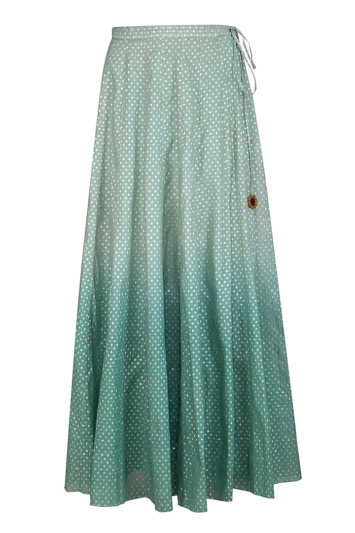 Turquoise Green Embroidered Wedding Lehenga Set by Joy Mitra at Pernia's Pop Up Shop