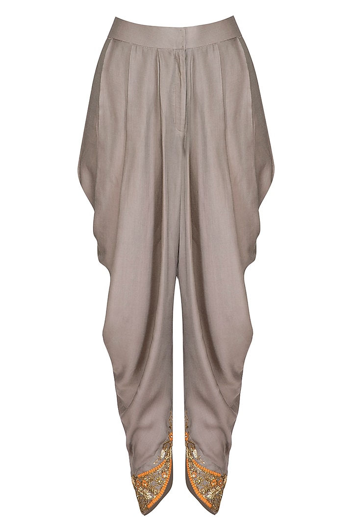 Grey Embroidered Kurta Set by Joy Mitra at Pernia's Pop Up Shop