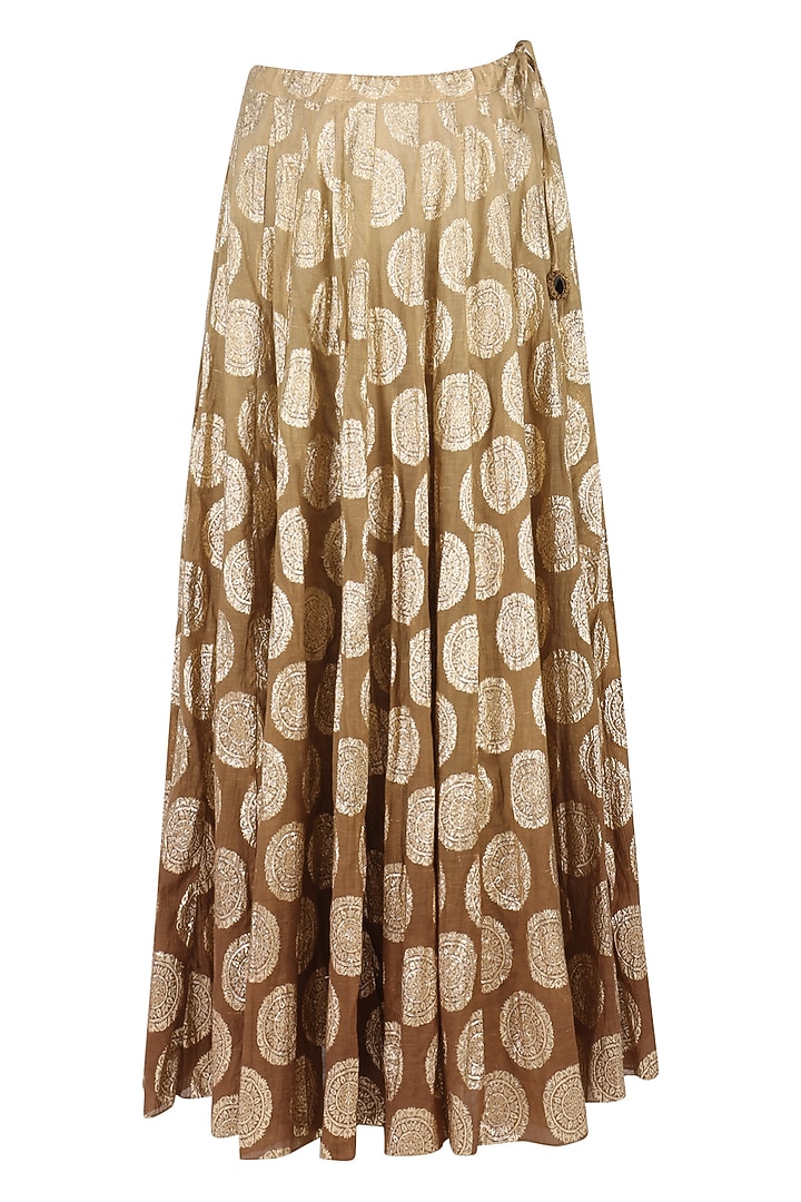 Coffe Embroidered Anarkali Set available only at Pernia's Pop Up Shop.