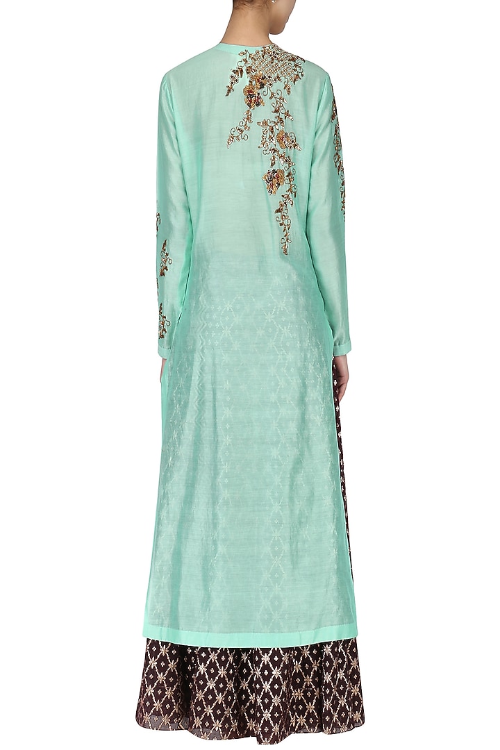 Mint Green Kurta With Skirt Set available only at Pernia's Pop Up Shop.