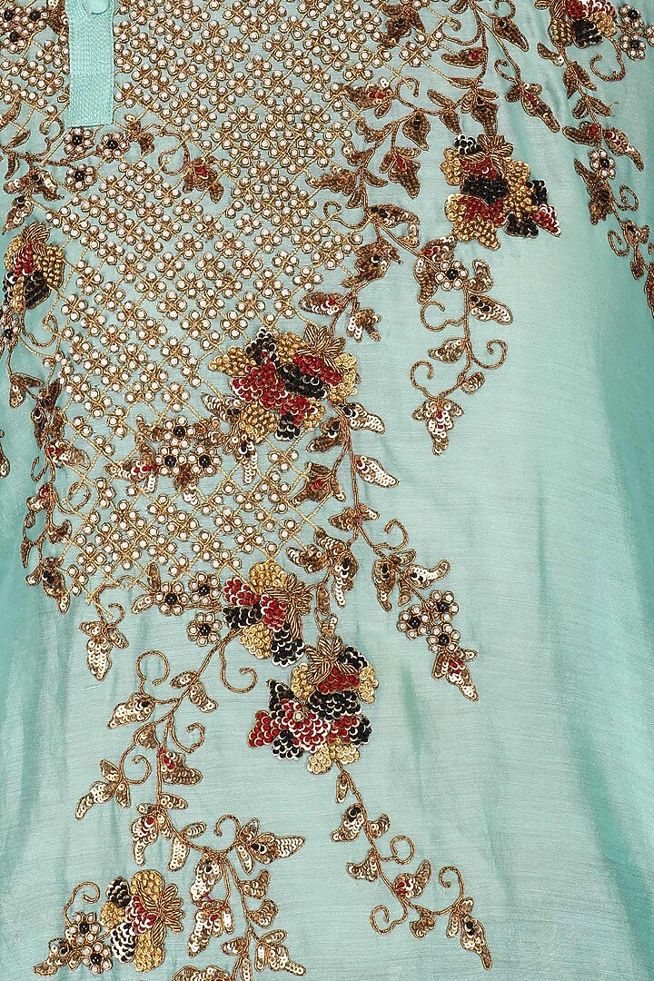 Mint Green Kurta With Skirt Set available only at Pernia's Pop Up Shop.