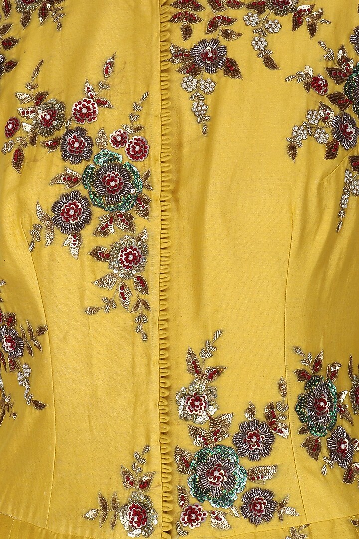 Yellow Embroidered Anarkali Set available only at Pernia's Pop Up Shop.